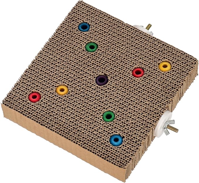 Super Bird Creations SB1218 Cardboard Treat Block - Interactive Chewing and Foraging Bird Toy for Medium to Large Birds - African Greys, Parrots, Quakers - Encourages Exploration & Physical Exercise