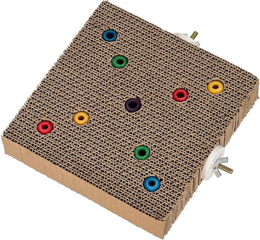 Super Bird Creations SB1218 Cardboard Treat Block - Interactive Chewing and Foraging Bird Toy for Medium to Large Birds - African Greys, Parrots, Quakers - Encourages Exploration & Physical Exercise
