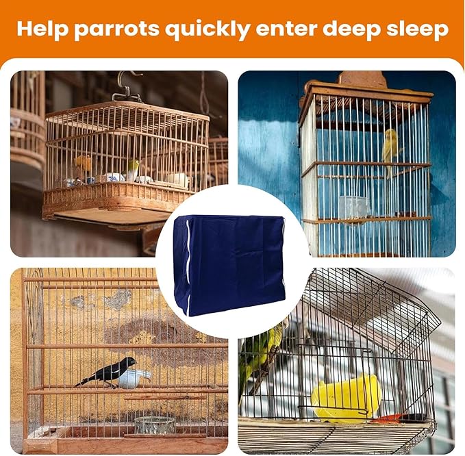 Bird Cage Cover, Safe & Comfortable, 53x40x40cm, Windproof Crate Covers, Parrot Cage Blanket, Easy Fit Design, for Parakeet, Parrot, Mink, Lovebirds, Budgies, Finches