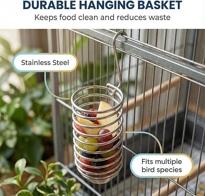 2 pcs Bird Feeding Set, Fruit Stick Feeder for Hanging, Syringe Feeder for Small Animal Food Treats Suitable Parrots Cockatoo Cockatiel
