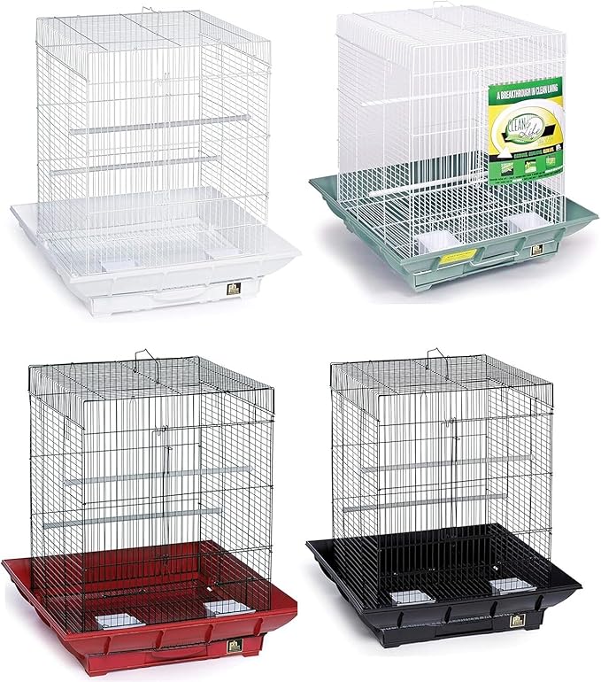 HomeStock Mountain Majesty Clean Life Bird Cage with Spacious Interior, Durable Build, Easy-to-Clean Features, and Secure Design for Birds' Comfort Red