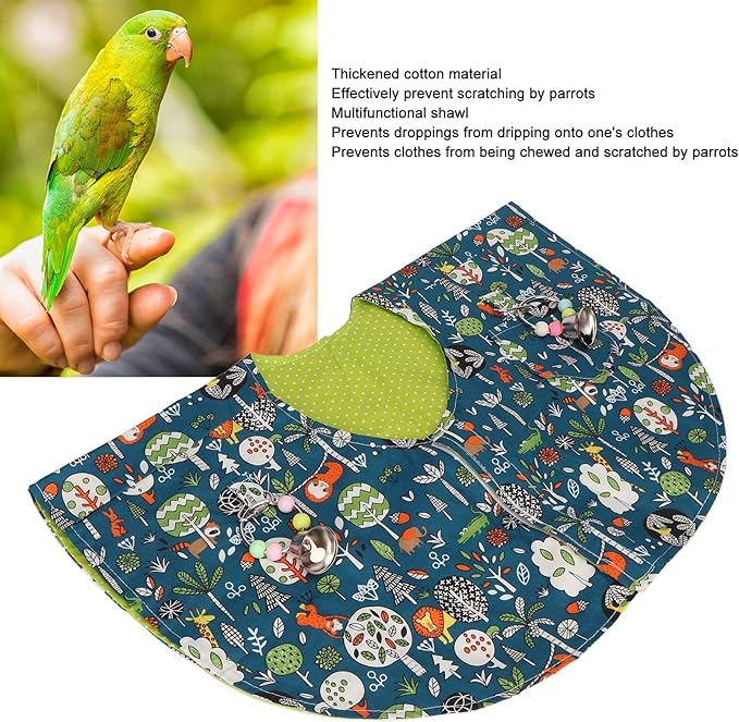 Parrots Shoulder Protector, Prevent Scratching Biting Parrot Shoulder Diaper Shawl, Multi Functional Pet Shoulder Pad Shoulder Cape for Training Parrots to Stand on Shoulder Parakeets Cockatiels Macaw