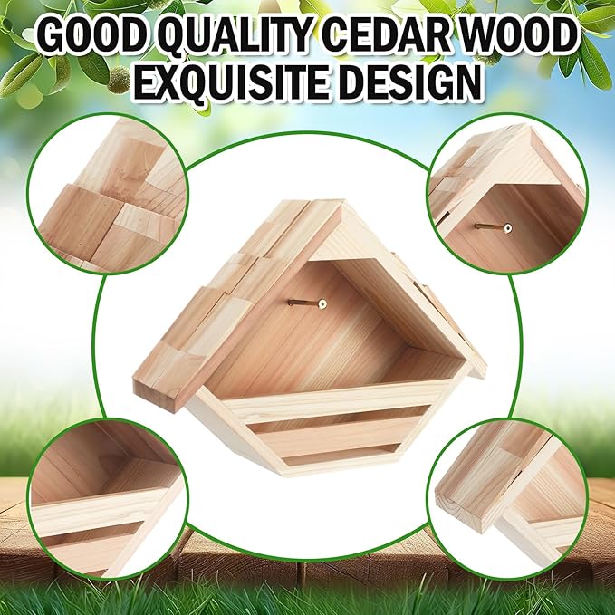 DoubleFill 1 Pcs Cedar Dove Nesting Box Dove House Nest for Bird Pigeon Outside Doves Nesting and Roosting Platform Garden Decoration (Novelty)