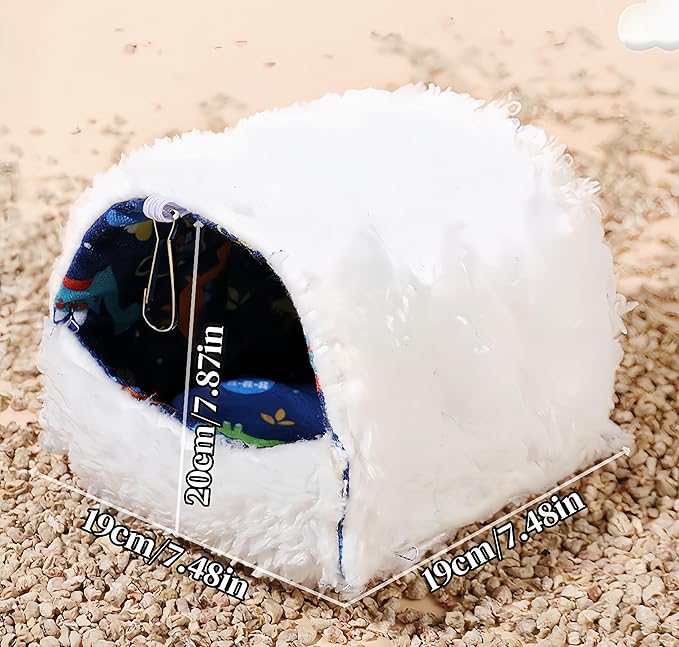 Bird Nest Plush Snuggle Hanging Hammock Bird Cave Parrot Sleeping Bed Shed Hut Hanging Tent for Hamster Parrot Macaw Budgies Parakeet Cockatiels Lovebird-Flamingo (Dark Blue)