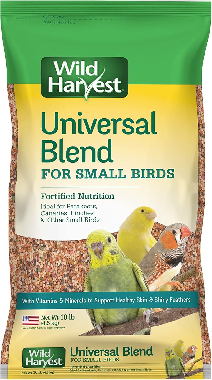 Wild Harvest Universal Blend for Small Birds, 10 lb Bag, Fortified Nutrition (Pack of 2)