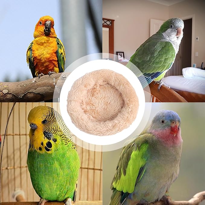 Bird Cotton Nest, 4.33in Bird Sleeping Tool with Thickened Edge Shell Parrot Warm Nest Mat Warm Pad for Lovebirds, Budgies, Parakeets, Cockatiels Medium Size Bird Accessories