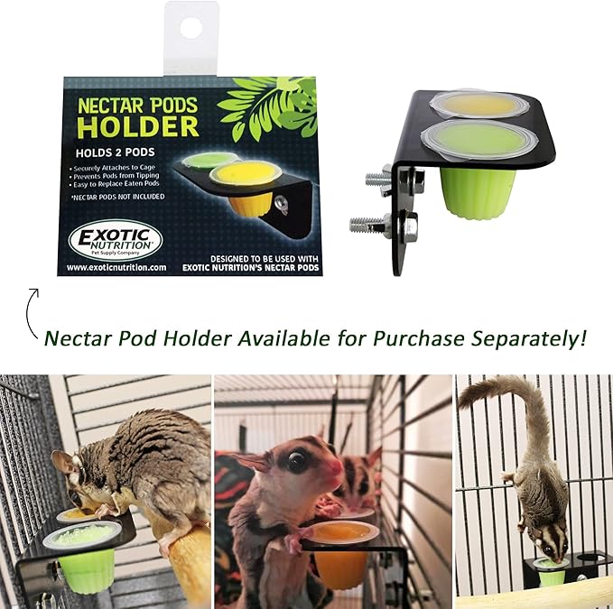 Nectar Pods (Honey) - Calcium-Fortified Jelly Fruit Treat - Sugar Gliders, Marmosets, Squirrels, Parrots, Cockatiels, Parakeets, Lovebirds, Conures, Hamsters, Geckos, Kinkajous & Other Small Pets…