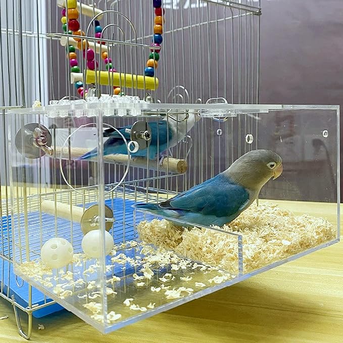 Breeding Box for Bird, Transparent Parrot Nesting Box Acrylic Parrots Mating Box for Lovebirds Large and Medium Sized Birds