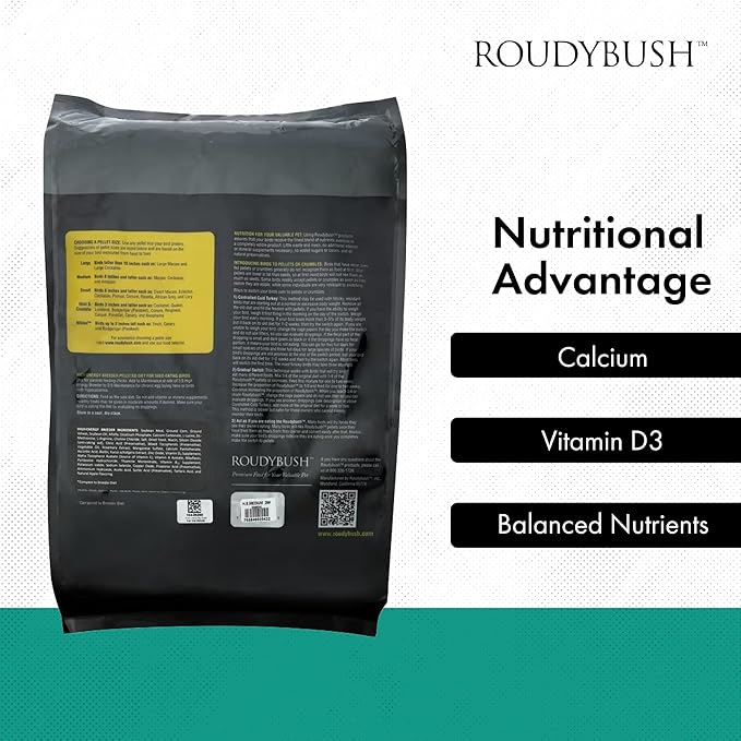 Roudybush High Energy Breeder Food for Breeding & Weaning Birds-Scientifically Formulated Bird Feed-Bird Food Pellets w/ Corn, Wheat, Soy - Nutritious & Healthy Feed for Birds (Medium, 44oz)