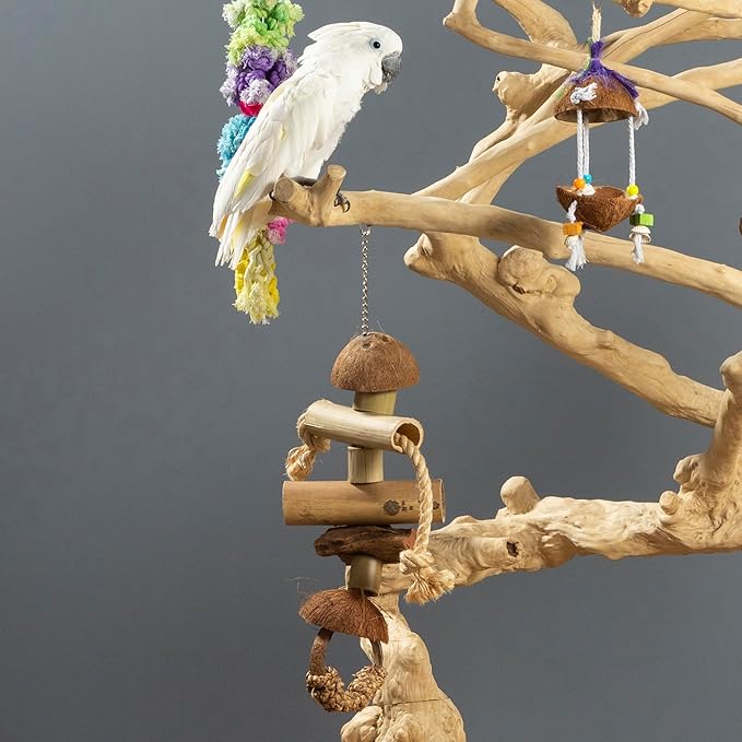 Prevue Pet Products Naturals Gorilla Bird Toy - Accessories for Large and Extra Large Birds, Hanging Cage Toy for Beak Exercise, Climbing, Chewing, and Rugged Natural Enrichment