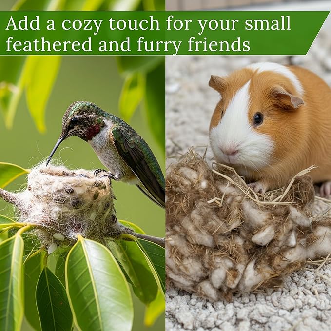 Hummingbird Nesters Bird Nesting Material Holder for Wild Birds Humming Bird House Materials Gifts for Bird Watching Nature Lovers Refillable Outdoor (Bird-Safe Natural Fiber Mix)