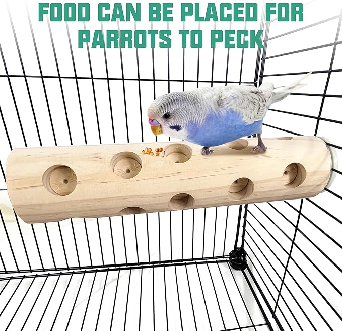 Natural Bird Wooden Block Chewing Toy,Parakeet Toys, Bird Cage Accessories for Hamster Cockatiels Conures Budgie