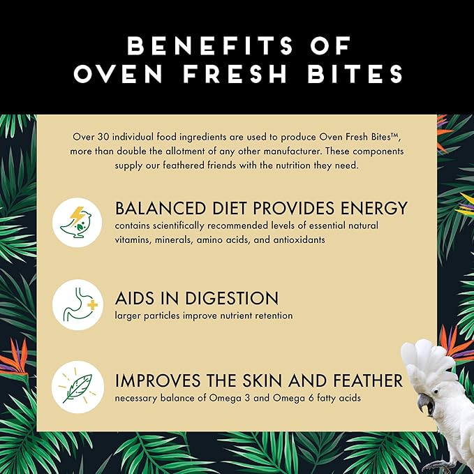 Oven Fresh Bites Baked Avian Diet - Small Parrot - 20 oz. bag