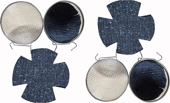 Mcage Lot of 4 Galvanized Steel Bird Canary Finch Wire Nest with Cage Hook Include Soft Felt Pads