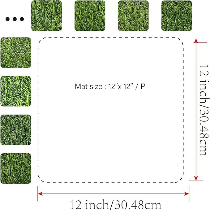 KuGuo Soft Plastic Fake Lawn Chicken Nesting Boxes Pads Chicken Bedding 12 x 12 inches (Mix Grass Style Mixed pack-6PCS)