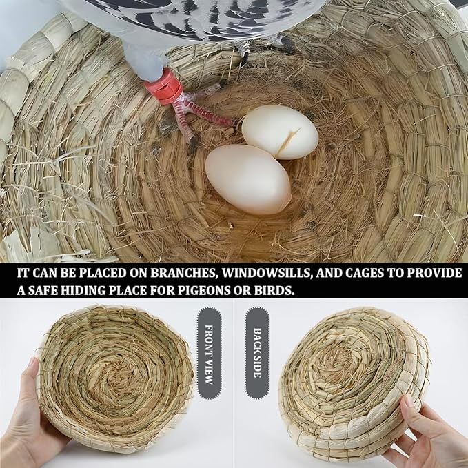 5 Pcs Pigeon Nest, Bird Nest Bowls, Wooden Nest for Pigeons Breeding Hatching (Natural Nest)