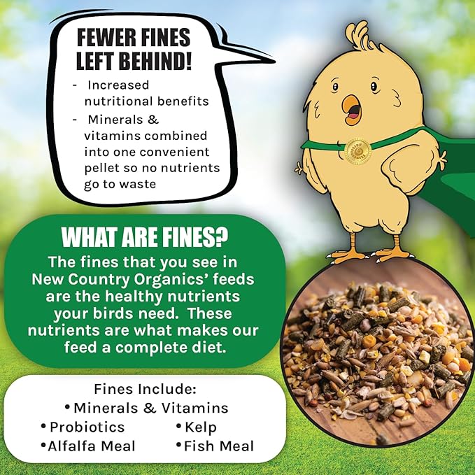 New Country Organics I Power Pellet Broiler Feed 40 lbs I Grower/Broiler Feed for Growing Chickens I Soy-Free I 19% Protein I Certified Organic and Non-GMO I 40 lbs