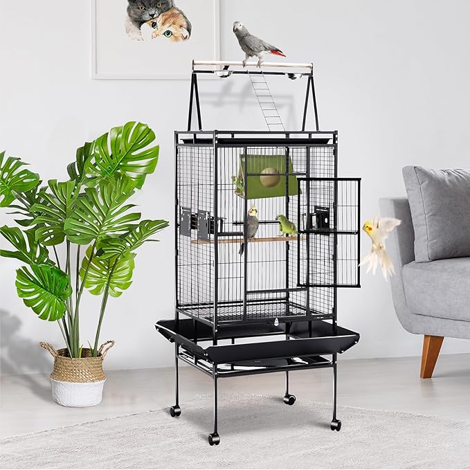 Parrot Hanging Nest House Parrot Hideaway Cave Bed Tent Cozy Snuggle Sleeping Hut Bird Hanging Hammock for Parakeets, African Grey, Cockatoo, Amazon Parrots, Cockatiels.(Blue)