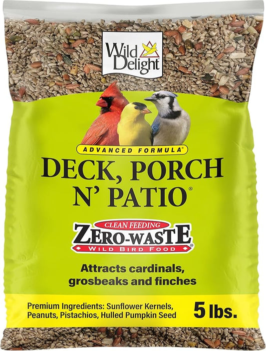 Wild Delight Deck, Porch N' Patio No Waste Bird Food, 5 lb, (374050)