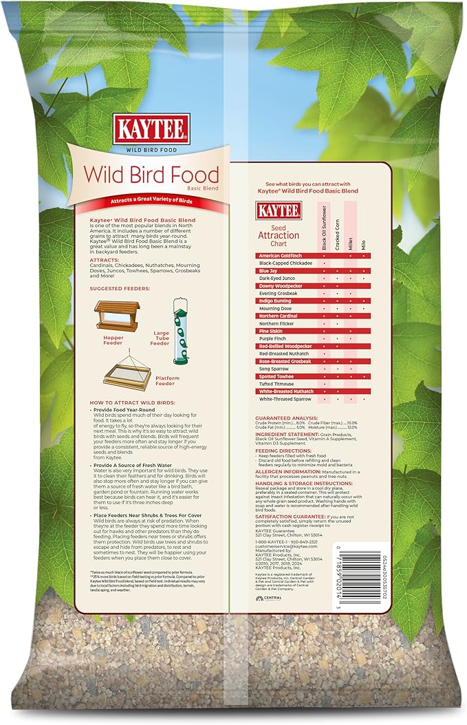 Kaytee Wild Bird Food Basic Seed Blend, 5 lb
