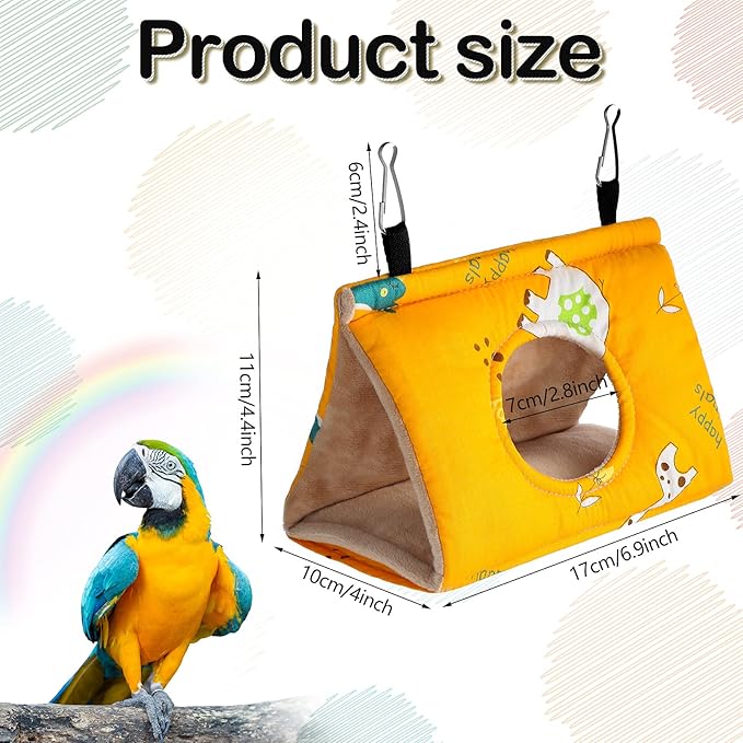 Weewooday 2 Pack Bird Beds Conures Hammock Sleeping Hut for Cage, Warm Bird Nest House Hanging Plush Tent for Parrot Parakeets Cockatiel Conure Cockatoo Parakeet Bird Cage Accessories