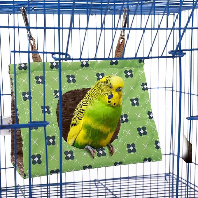 KAMA BRIDAL Bird Nest Hanging Hammock Summer House Cage Tent for Small Pets Parrot Parakeet Myna Pigeon Parakeet Lovebird Nest Perch Stand Swing