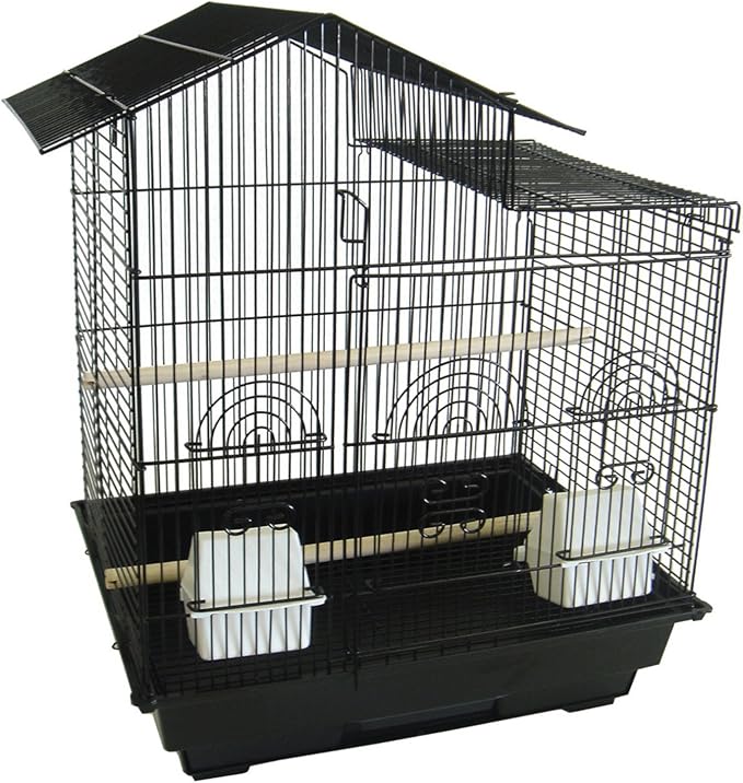 YML 16-Inch by 12-Inch Villa Top Bird Cage, White