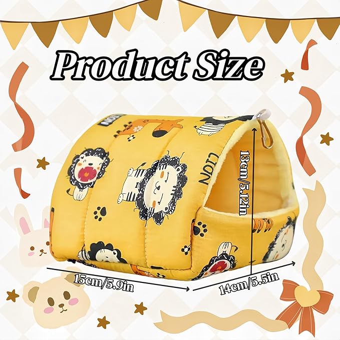 Warm Bird Nest House Plush Birds Hut Bed Hanging Hammock Sleeping Bed Bird Snuggle Cave Hanging Tent for Parrot Parakeet Cockatiel Conure African Grey Macaw-Lion