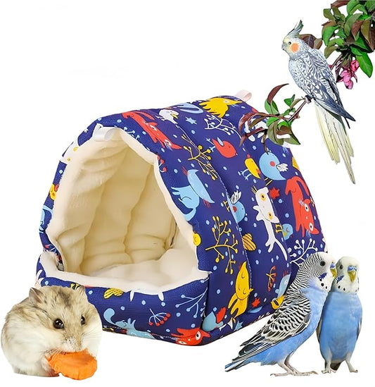 Bird Nest Plush Snuggle Hanging Hammock Bird Cave Parrot Sleeping Bed Shed Hut Hanging Tent for Hamster Parrot Macaw Budgies Parakeet Cockatiels Lovebird-Kitten