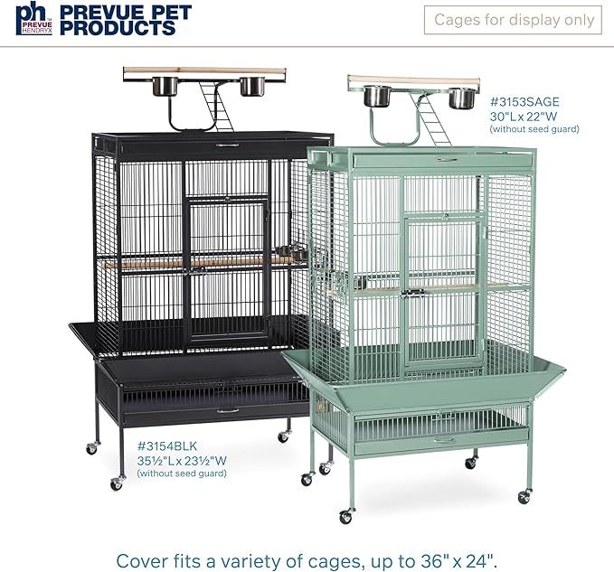 Prevue Pet Products Large Bird Cage Cover - 12505 Black 36" L x 24" W x 49" H