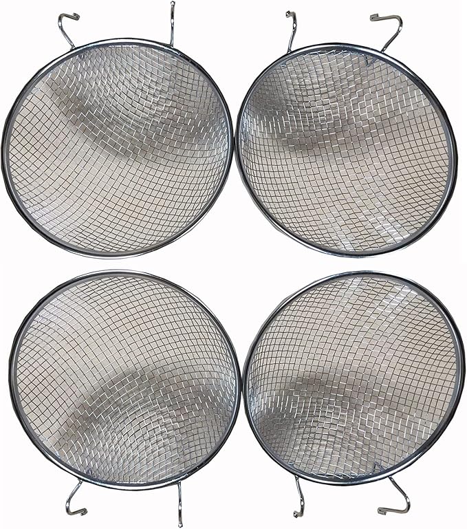 Mcage Lot of 4 Galvanized Steel Bird Canary Finch Wire Nest with Cage Hook Include Soft Felt Pads
