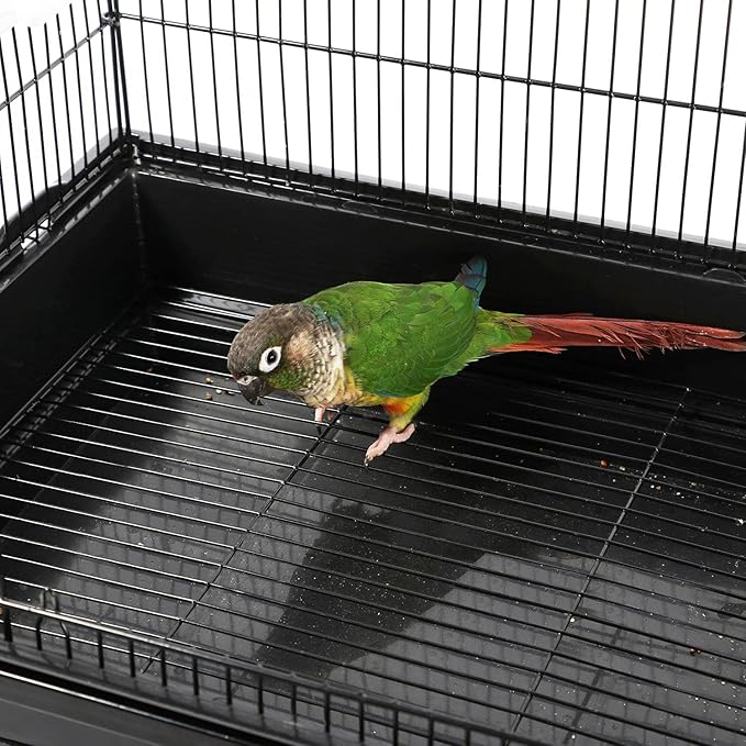 Topeakmart 62.4inch Standing Large Bird Cage with Rolling Stand for Budgies Cockatiels Parakeets Lovebirds Small Birds