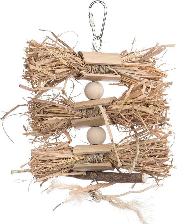 Prevue Pet Products Naturals Preen & Pacify Woodland Harvest Bird Toy - Accessories for Parakeets, Conures, Cockatiels, Budgies, and Small to Medium Birds, Hanging Cage Toy for Preening and Pecking