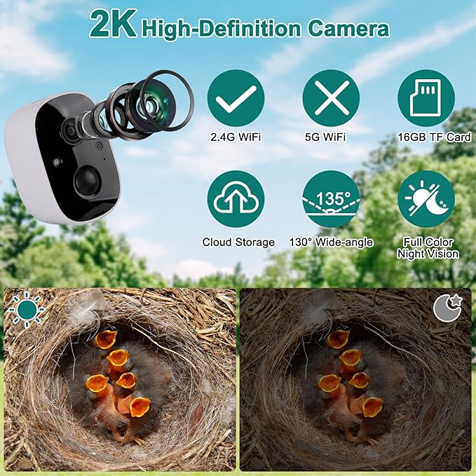 Smart Bird House with Camera,2K HD Bluebird House with Camera Solar Powered,Bird Watch Nesting and Hatching,Night Vision,2.4G WiFi & App Notification,Wooden Weatherproof Birdhouse with Camera Inside