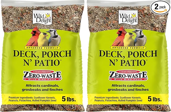 Wild Delight Deck, Porch N' Patio No Waste Bird Food, 5 lb, (374050) (Pack of 2)