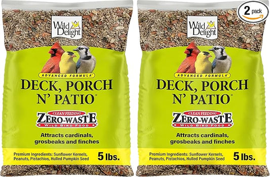 Wild Delight Deck, Porch N' Patio No Waste Bird Food, 5 lb, (374050) (Pack of 2)