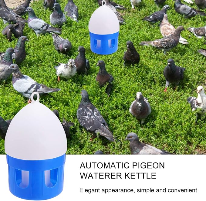 ULTECHNOVO Birds Water Feeder Plastic Bird Feeding Bird Drinker Waterer Dispenser Water Pot Container Feeding Supplies for Pigeon Parrot 4.5L