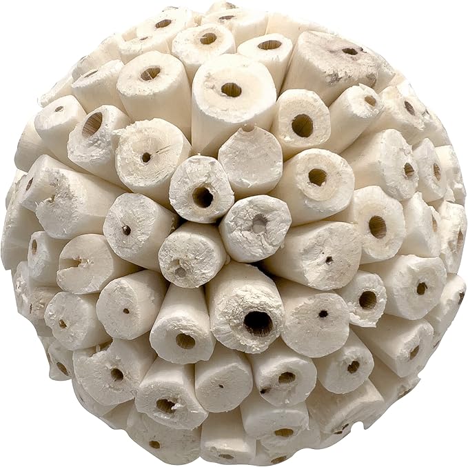 5100 Pk2 Big Sola Balls - Handmade Large Sized sola Wood Bird Foot Toys, Lightweight, Easy to Shred for Beaks and feet, Conditions While Pets chew, Excellent for med to Large Size Birds, Breaks Apart