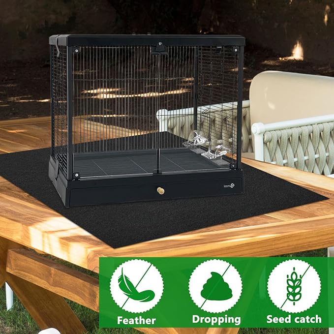 50x50 Inch Large Bird Cage Mat,Under Pet Cage Mat for Bird Cages, Dog Crate Mat Liner, Waterproof Felt Liner with Non-Slip Backing for Kennel Training, Floor Protector and Reptile Aquariums