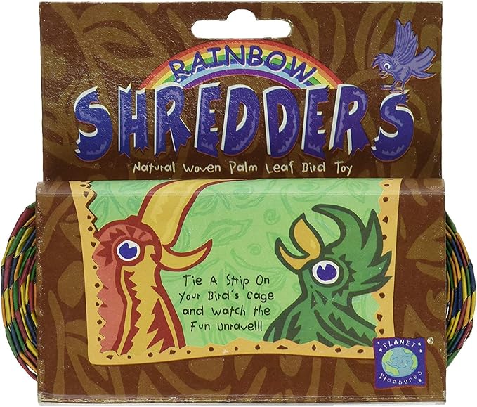 Planet Pleasures Rainbow Shredders Straight Ribbon Bird Toy, 30' L by 1" W