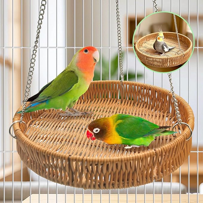 BNOSDM Rattan Bird Foraging Box 22Pcs Natural Parrot Shredding Toys Boxes Colorful Bird Chewing Toy for Cockatiel Budgie Parakeet Conure Lovebird African Grey