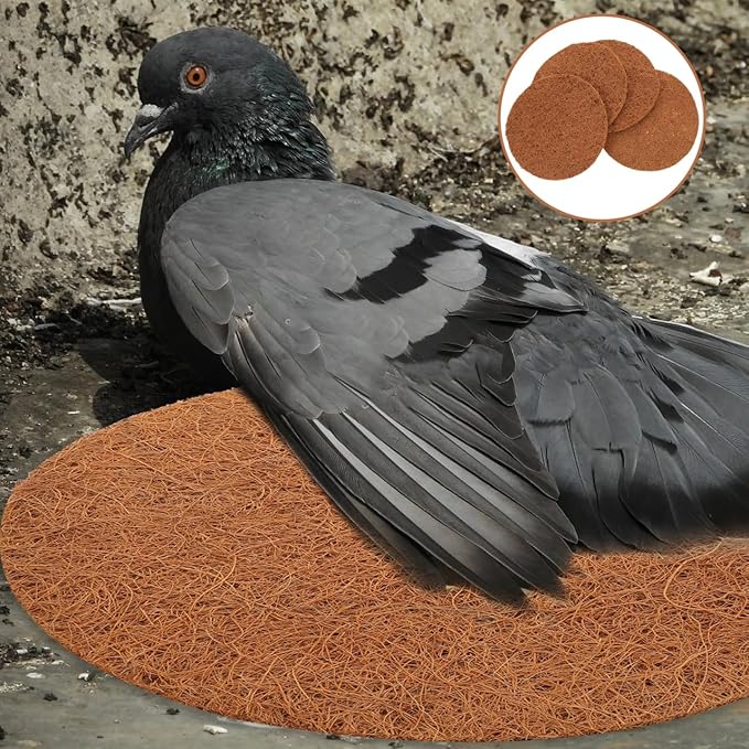 Mipcase Replaceable Pigeon Nest Cushion 8.46In Natural Coconut Fiber Breathable Bird Breeding Mat for Small Birds Parrot Dovecote Accessories