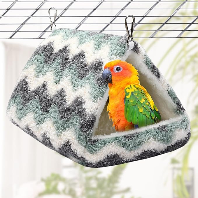 PETKNOWS 2 Pack Bird Nest House, Hanging Hammock Fluffy Parrots Bird Bed for Cage Bird Plush Nest for Parrot Macaw Budgies Eclectus Parakeet Cockatiels Cockatoo Lovebird