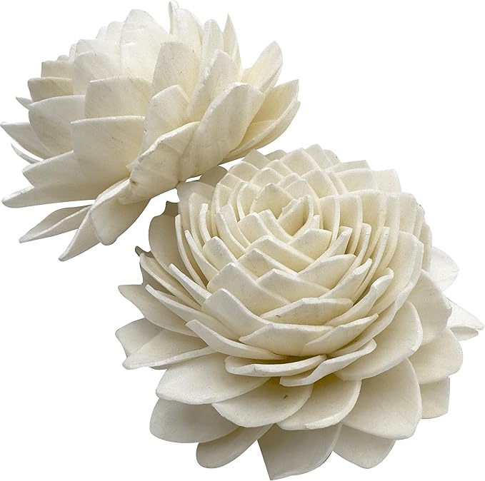 5176 Pk4 Sola Shred Lotus - Handmade Sola Wood Bird Foot Toys, Shreddable Lightweight Flowers, Easy for Small Pets to Manipulate, Stick Treats Inside, Great Foraging Toys