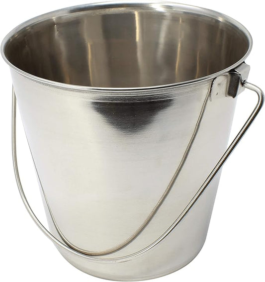 800101 4 Quart Stainless Steel Pail Bonka Bird Toys Durable Shiny Pets Food Water Liquid Treat Feed