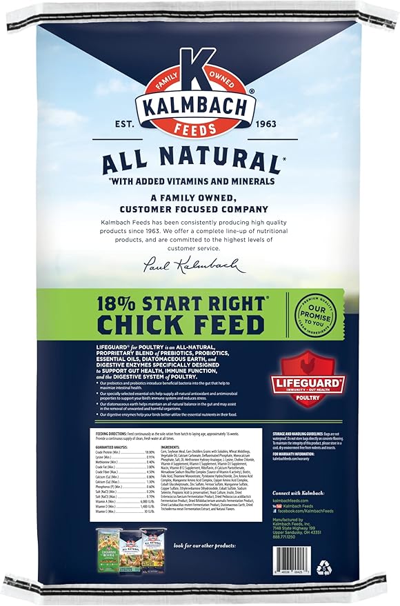 KALMBACH Feeds All Natural 18 Protein Start Right Chick Feed, 25-LB Bag