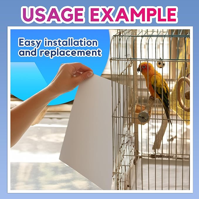 HA SHI Bird Cage Liners, 120 Disposable Newsprint Sheets, Unscented Paper for Pet Enclosures, Packing and Crafts (Standard (20" x 18"))