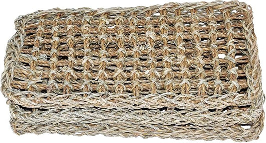 Super Bird Creations SB50008 Seagrass Mat for Cage Decor, Pet Enrichment and Boredom Relief - Versatile Toy-Making Base - Ideal for Parrots - Small to Large Birds & Reptiles - 7"x12" (3 Pack)
