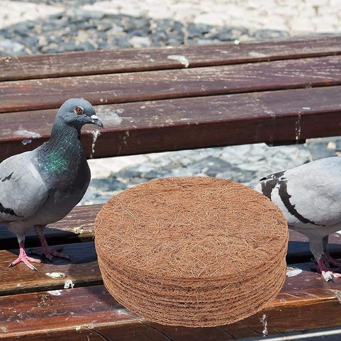 Healeved Pigeon Nest Mat Natural Coconut Fiber 7.87X7.87In Eco-Friendly Bird Nesting Pads for Pigeon Breeding Homing and Comfortable Pet Nest Supplies