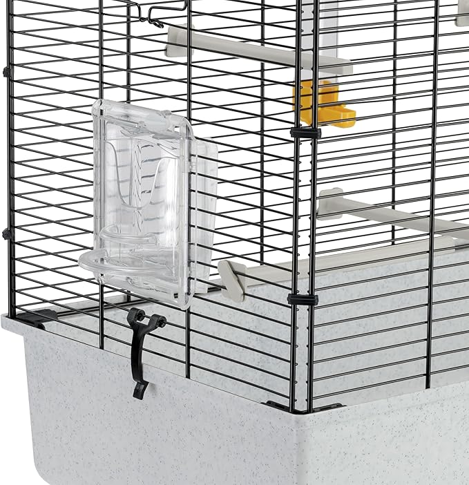 Ferplast Bird Cage Piano 4, Canary Cages, Small Bird Cage, with Bird Feeders, Bird Drinker Water Dispenser, 59 x 33 x h 55 cm, with Accessories, Removable Tray